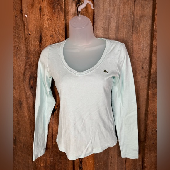 Lacoste Tops - Lacoste Aqua Cotton V-neck - size 36
